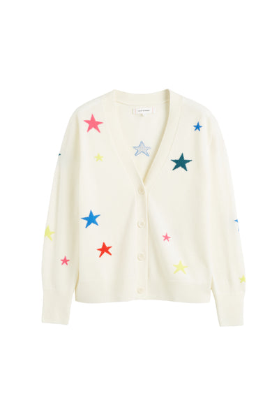 Cream Wool-Cashmere Star Cardigan