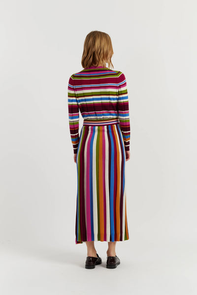 Multi Merino Stripe Skirt