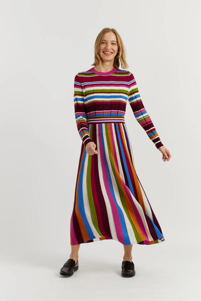 Multi Merino Stripe Skirt