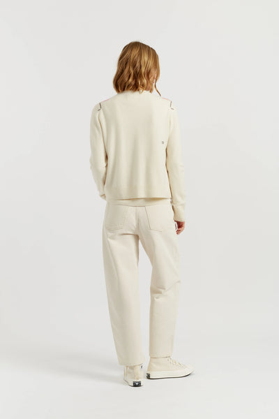 Salmon Wool-Cashmere Diamond Cardigan