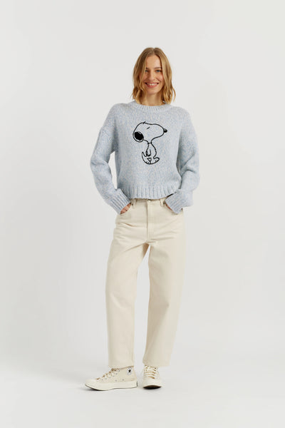Blue Merino Snoopy Marl Sweater