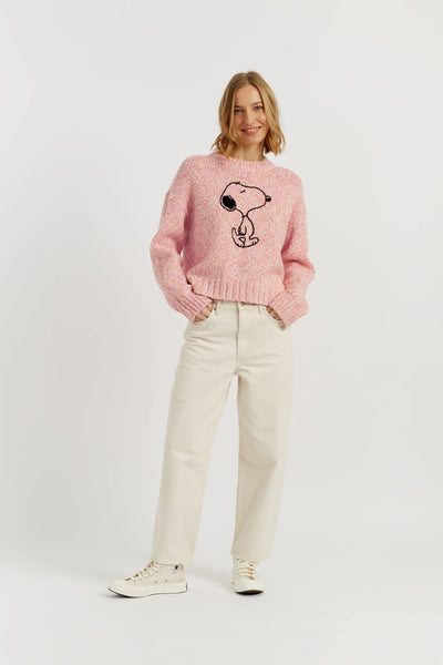 Pink Merino Snoopy Marl Sweater