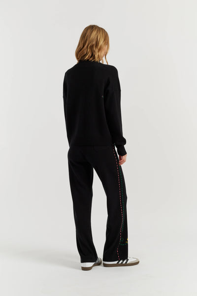 Black Wool-Cashmere Woodstock Roll Neck Sweater