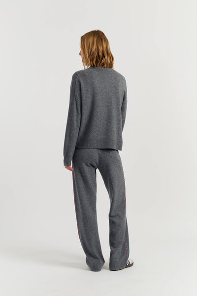 Grey Wool-Cashmere Woodstock Roll Neck Sweater