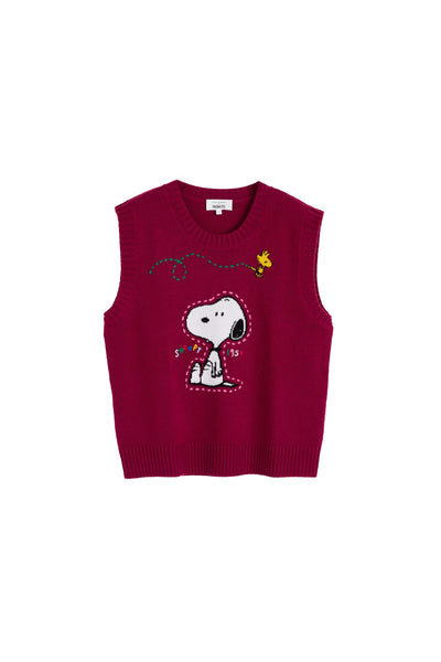 Cherry Wool-Cashmere Snoopy Tank