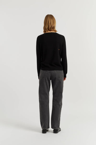 Black Wool-Cashmere Snoopy Boo Sweater