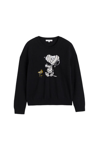 Black Wool-Cashmere Snoopy Mummy Sweater