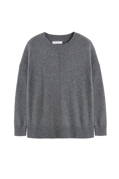 Dark-Grey Wool-Cashmere Slouchy Sweater