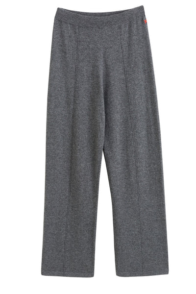 Dark-Grey Wool-Cashmere Wide-Leg Track Pants