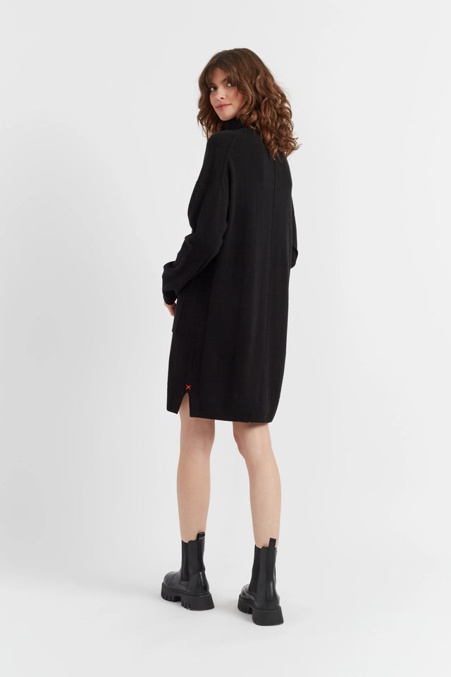 Black Wool-Cashmere Mini Rollneck Dress image 2