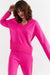 Fuchsia Wool-Cashmere V-Neck Sweater