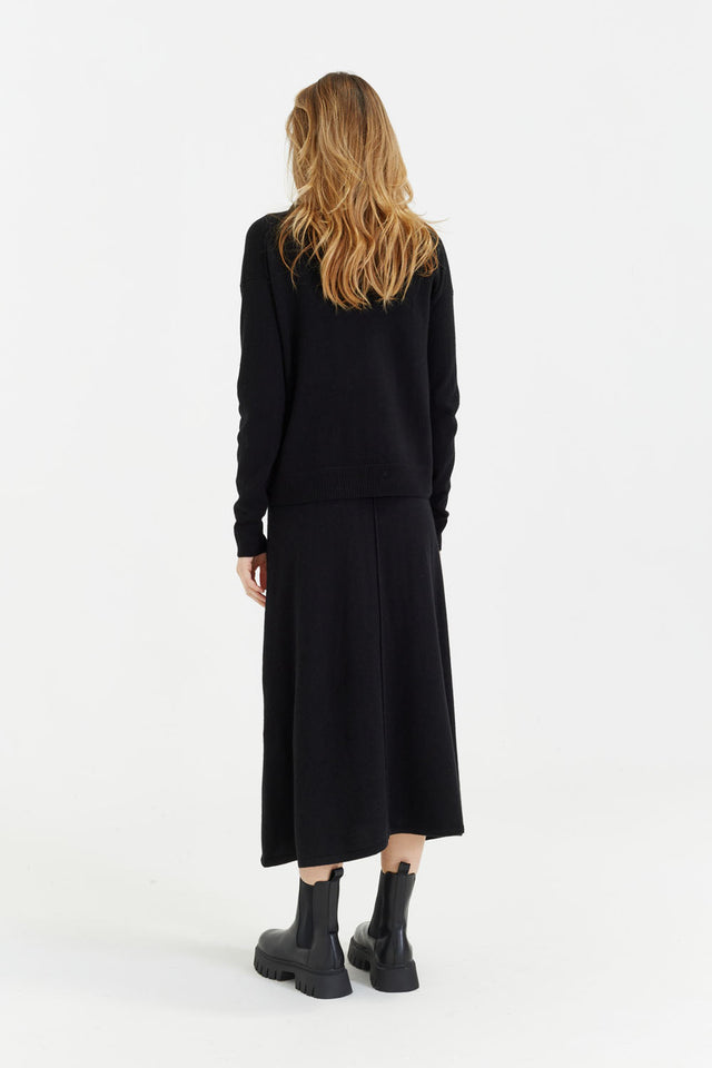 Black Wool-Cashmere Collared Sweater image 3