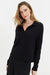 Black Wool-Cashmere Collared Sweater