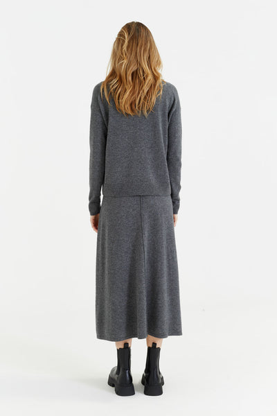 Grey Wool-Cashmere Collared Sweater