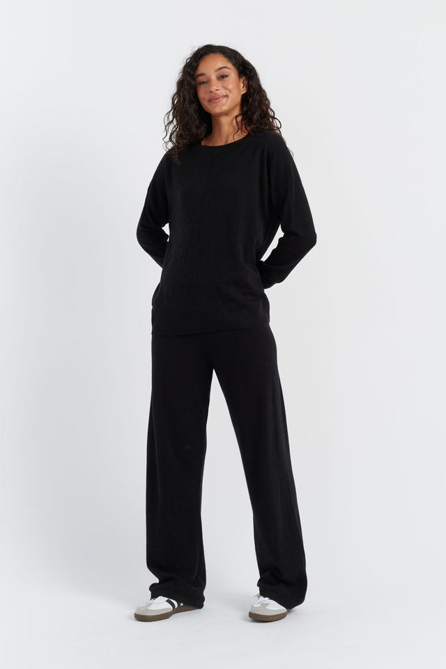 Black Wool-Cashmere Slouchy Sweater image 4
