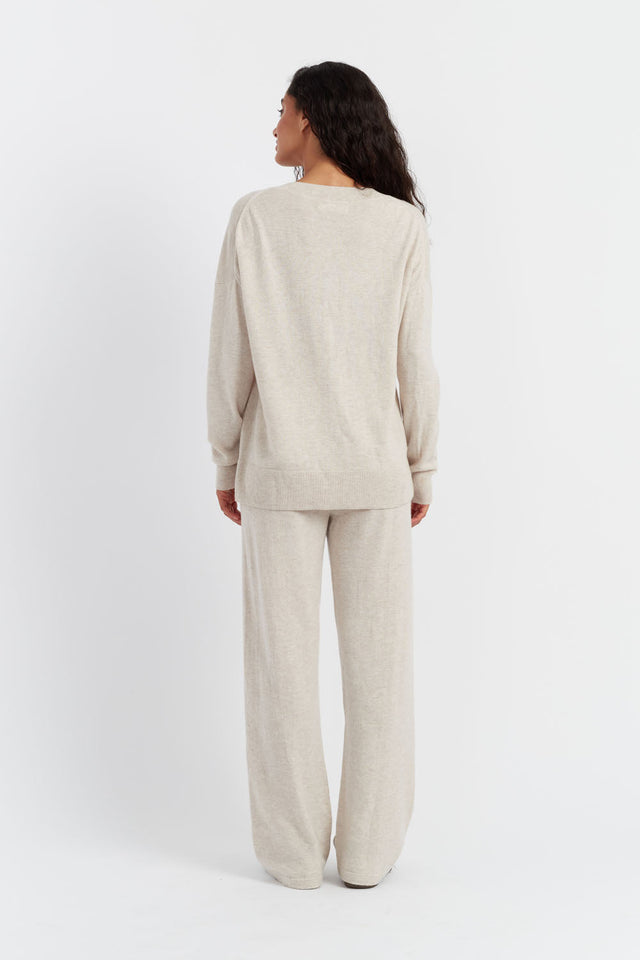 Light-Oatmeal Wool-Cashmere Slouchy Sweater image 3