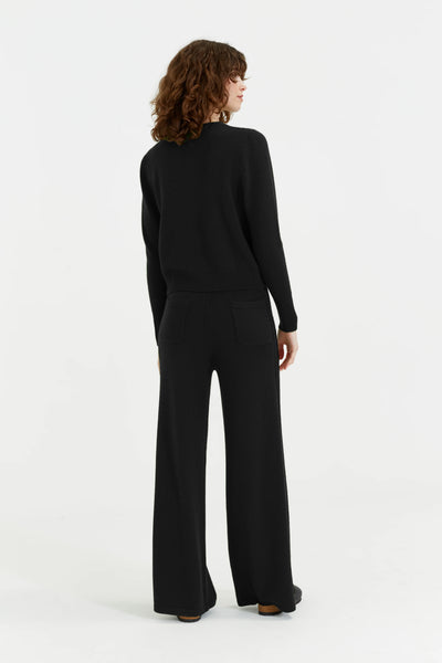 Black Pure Cashmere Cropped Sweater