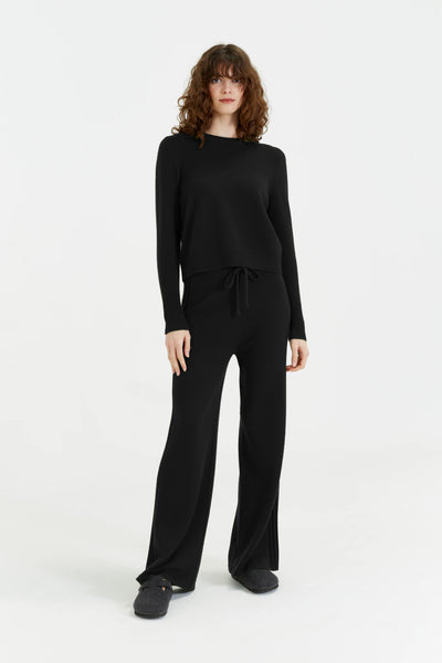 Black Pure Cashmere Cropped Sweater