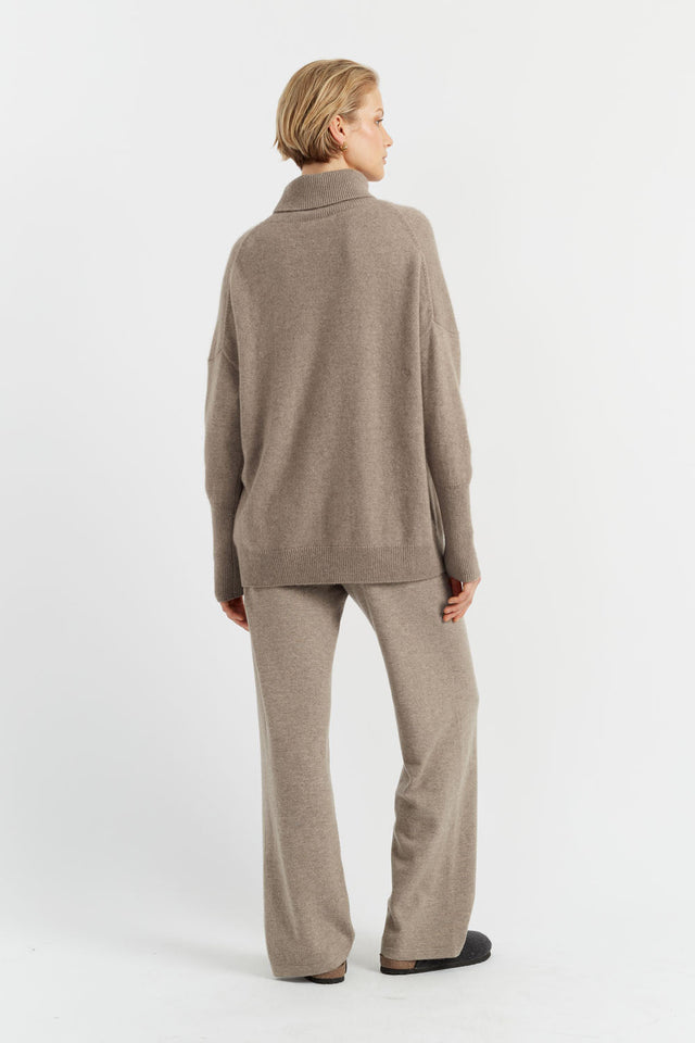 Soft-Truffle Cashmere Wide-Leg Pants image 2
