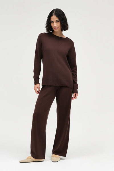 Chocolate Wool-Cashmere Slouchy Sweater