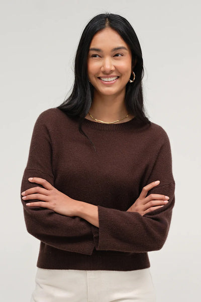 Chocolate Cloud Cashmere Cropped Sweater