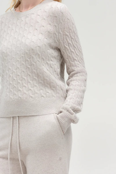 Chinchilla Pure Cashmere Cable Sweater