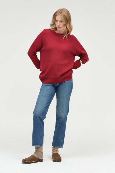 Cherry Wool-Cashmere Slouchy Sweater