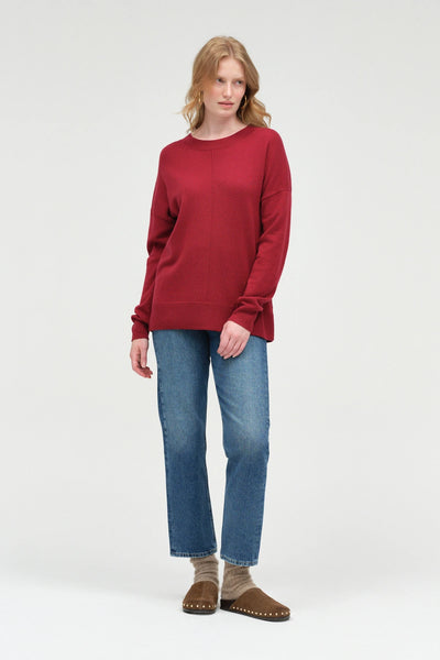Cherry Wool-Cashmere Slouchy Sweater