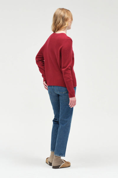 Cherry Wool-Cashmere Slouchy Sweater