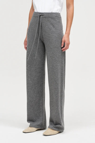 Grey Wool-Cashmere Disney Peek Pocket Wide-Leg Track Pants