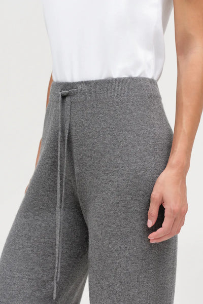 Grey Wool-Cashmere Disney Peek Pocket Wide-Leg Track Pants