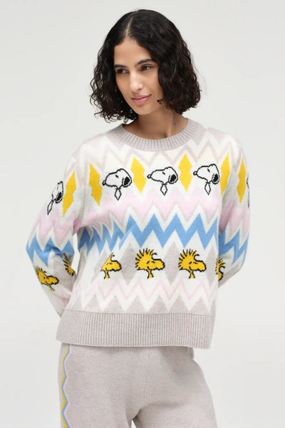 Multi Wool-Cashmere Snoopy Fairisle Sweater