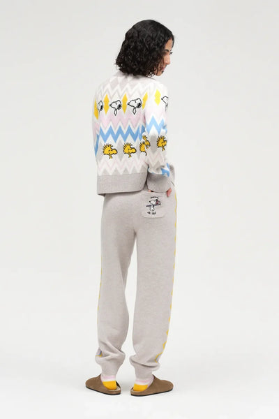 Multi Wool-Cashmere Snoopy Ski Track Pants