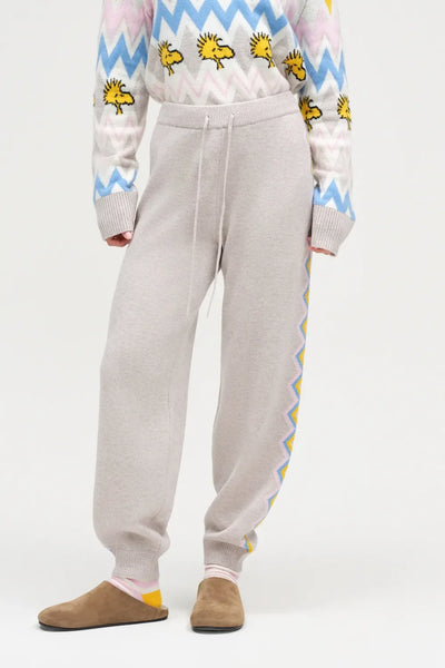 Multi Wool-Cashmere Snoopy Ski Track Pants