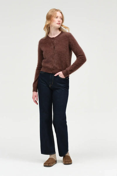 Chocolate Brushed Cashmere Cardigan