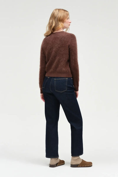 Chocolate Brushed Cashmere Cardigan