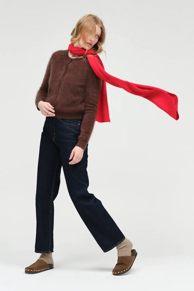 Chocolate Brushed Cashmere Cardigan
