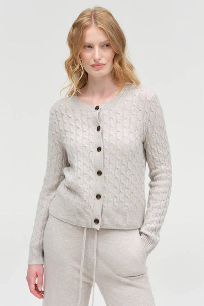 Chinchilla Pure Cashmere Cable Cardigan