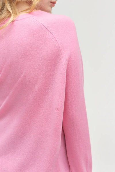 Flamingo-Pink Pure Cashmere Slouchy Sweater