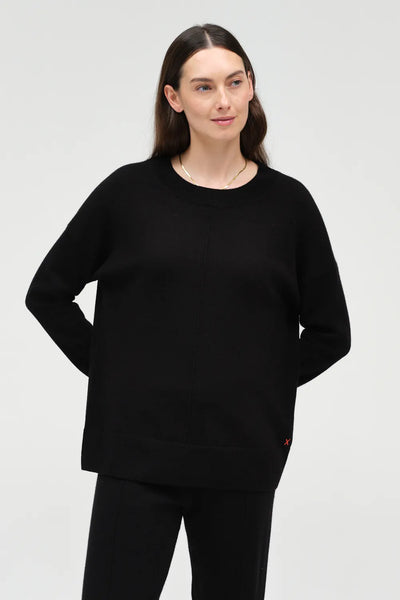 Black Wool-Cashmere Slouchy Sweater