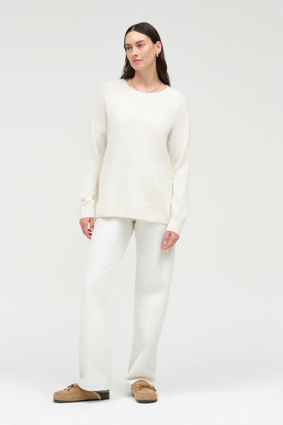 Cream Wool-Cashmere Slouchy Sweater
