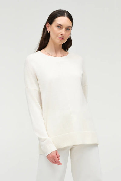 Cream Wool-Cashmere Slouchy Sweater