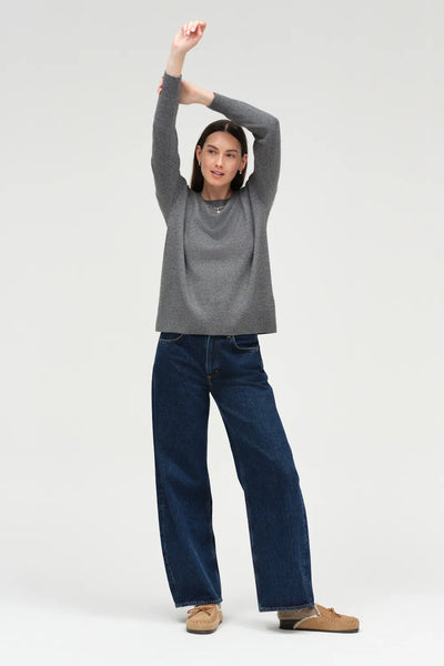 Dark-Grey Wool-Cashmere Slouchy Sweater