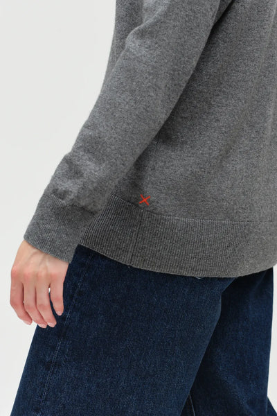 Dark-Grey Wool-Cashmere Slouchy Sweater