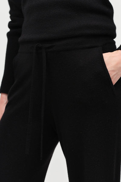Navy Pure Cashmere Wide-Leg Pants