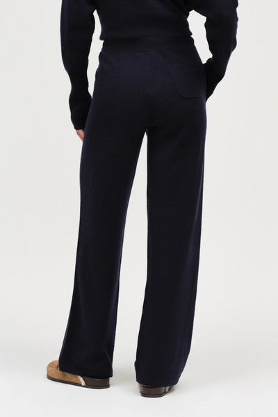 Black Pure Cashmere Wide-Leg Pants