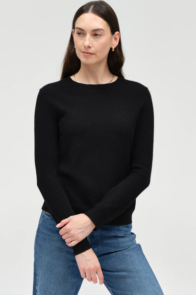 Black Pure Cashmere Cropped Sweater