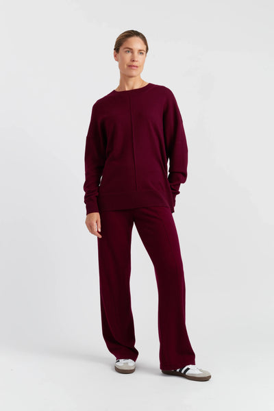 Claret Wool-Cashmere Slouchy Sweater