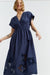 Navy Cotton-Lyocell Broderie Dress