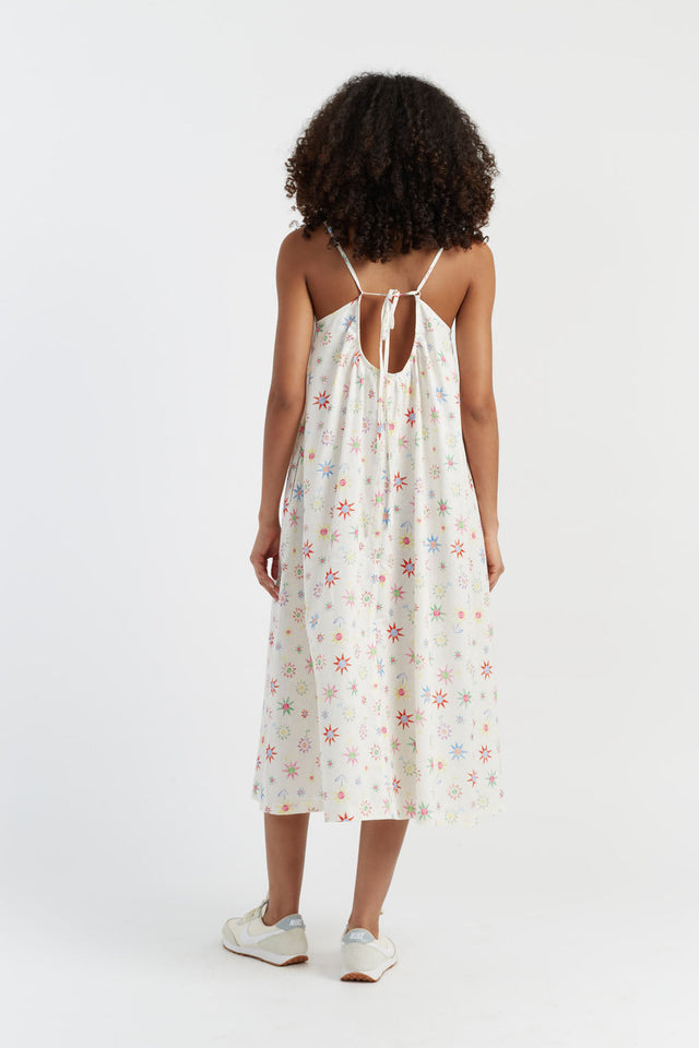 Cream Linen-Cotton Etoile Sundress image 2